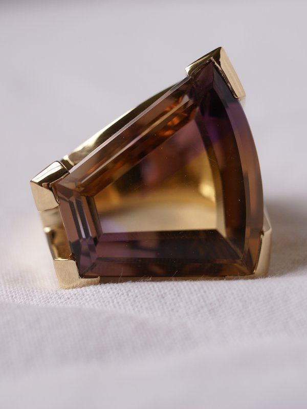 Bague or jaune amétrine