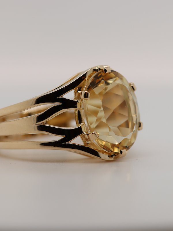 Bague or jaune citrine